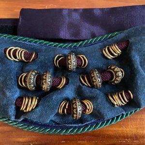 Women's Vintage Carolyn Tanner Designs Suede and Beaded Belt, Adjustable Size